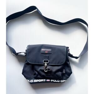 Vintage Ralph Lauren Polo Sport Navy Blue Nylon Cross Body Purse